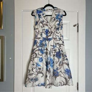 Kay Unger Silk Floral Cap Sleeve Dress Size 6